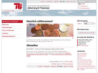 finanzen.tu-berlin.de website preview