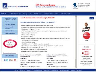 axa-auslandskrankenversicherung.de website preview