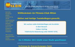 fitnessclub-milon.de website preview