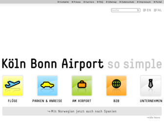 koeln-bonn-airport.de website preview