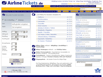 airlinetickets.de website preview