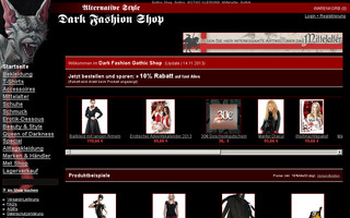 dark-fashion-shop.de website preview