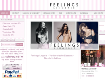 feelings-lingerie.de website preview