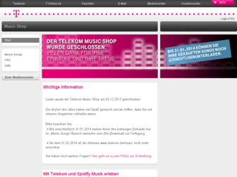 music.telekom.de website preview