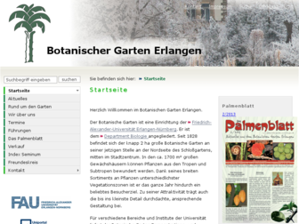 botanischer-garten.uni-erlangen.de website preview