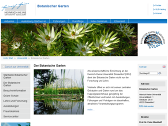 botanischergarten.hhu.de website preview