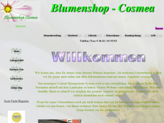 blumenshop-cosmea.de website preview