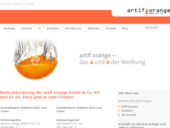 artif-orange.de website preview
