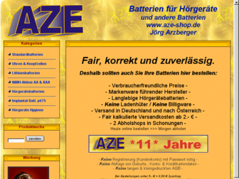 aze-shop.de website preview