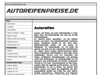 autoreifenpreise.de website preview