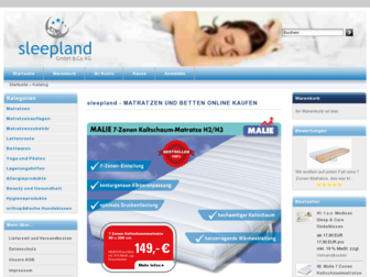 sleepland.de website preview