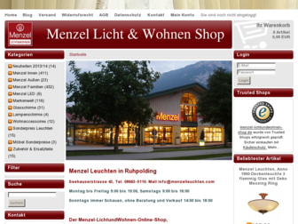 menzel-lichtundwohnen-shop.de website preview