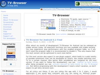 tvbrowser.org website preview
