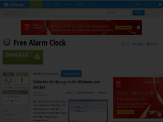 free-alarm-clock.softonic.de website preview