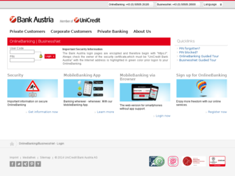 online.bankaustria.at website preview