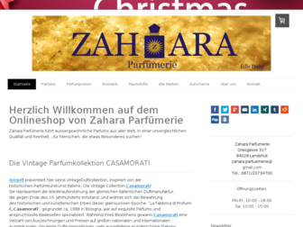 zahara-parfuemerie.de website preview