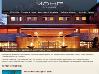 mohr-life-resort.at website preview
