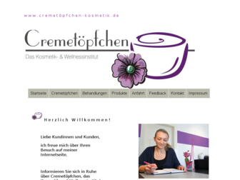 xn--cremetpfchen-kosmetik-mec.de website preview