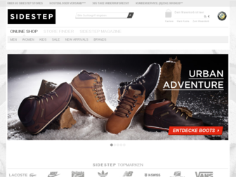 sidestep-shoes.com website preview