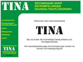 secondhand-tina.de website preview