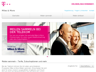 miles-and-more.telekom.de website preview