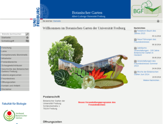 botanischer-garten.uni-freiburg.de website preview