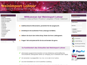 lohner-weinimport.de website preview