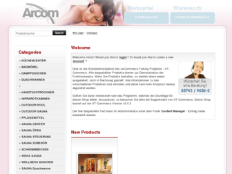 arcom-wellnessshop.de website preview