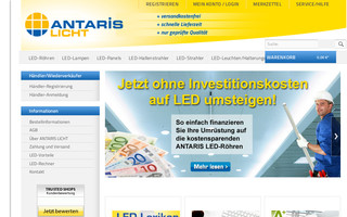 shop.antaris-led.de website preview