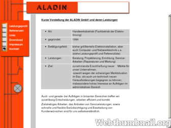 aladin-gmbh.de website preview