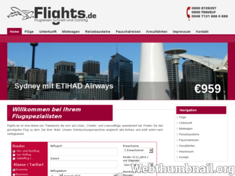 flights.de website preview