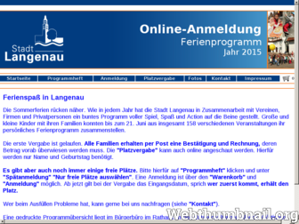 langenau.ferienprogramm-online.de website preview