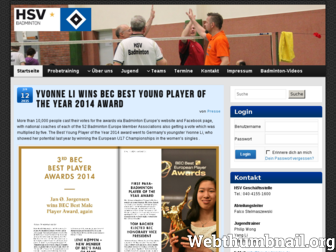 hsv-badminton.de website preview