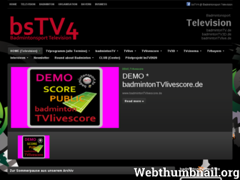 badmintonsport.tv website preview