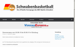 schwabenbasketball.de website preview