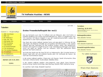 tvhofheim-basketball.de website preview