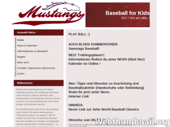 mustangs-baseball.de website preview