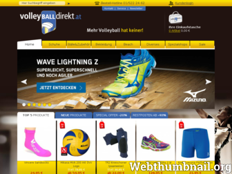 volleyballdirekt.at website preview