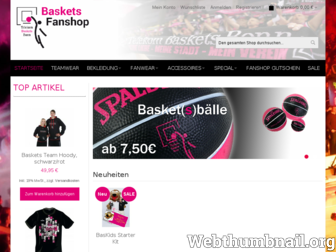 shop.telekom-baskets-bonn.de website preview