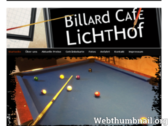 billardcafelichthof.de website preview