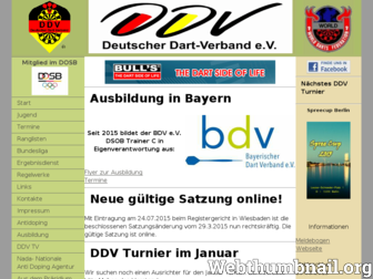 deutscherdartverband.de website preview