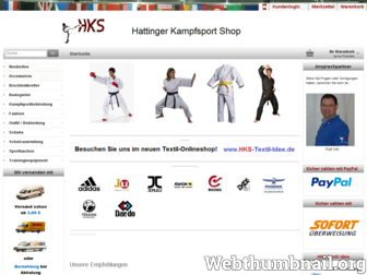 hattinger-kampfsport-shop.de website preview