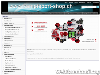 kampfsport-shop.ch website preview