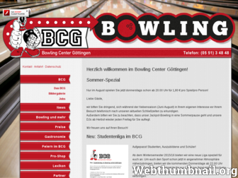 bowlingcentergoettingen.de website preview