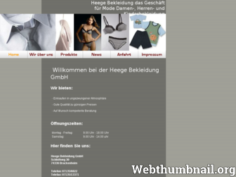 heege-bekleidung.de website preview