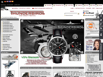 thunderbirds-uhrenshop.de website preview
