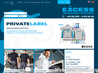 excess-workwear.de website preview