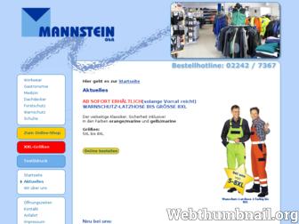 mannstein-berufskleidung.de website preview