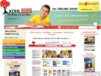 kohlverlag.de website preview