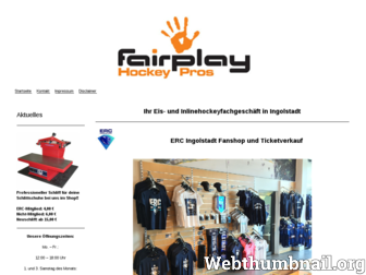 fairplay-hockey.de website preview